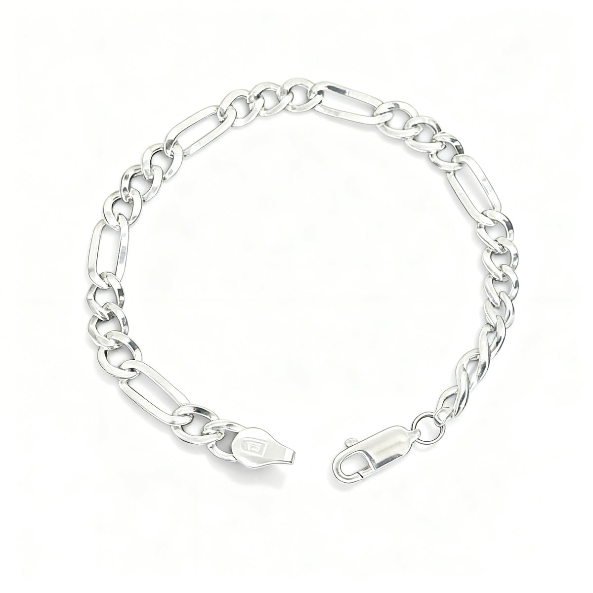 925 Silver Bold Look Hollow Mens Link Bracelet