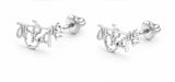 Zaviraa 925 Sterling Silver Mahadev Stud Earrings for Women | Shiv Naam with Trishul Design | Pure Chandi Spiritual Jewellery