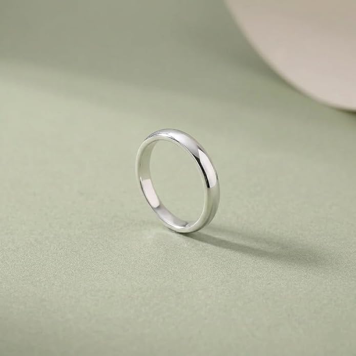 Pure 92.5 Sterling Silver Band Ring for Men & Women | Minimal Plain Silver Ring | Hallmarked 925 Daily Wear Ring | Zaviraa