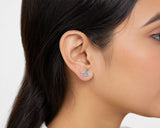 Zaviraa 925 Sterling Silver Radhe Krishna Stud Earrings for Women | Krishna Morpankh Design | Pure Chandi Spiritual Jewellery