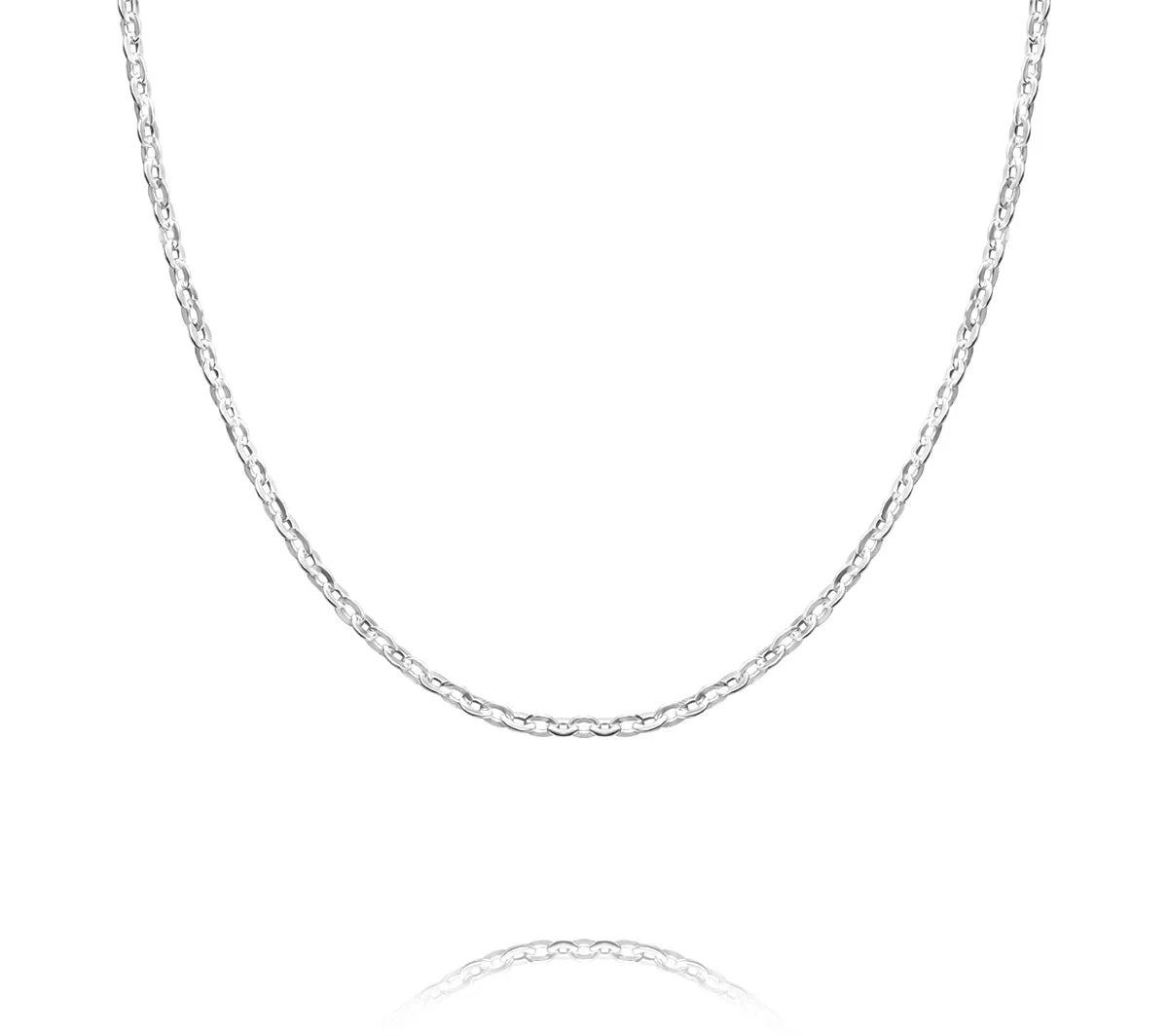 925 Sterling Silver Cable Chain Necklace – 1.3mm Minimalist Silver Chain for Women & Men