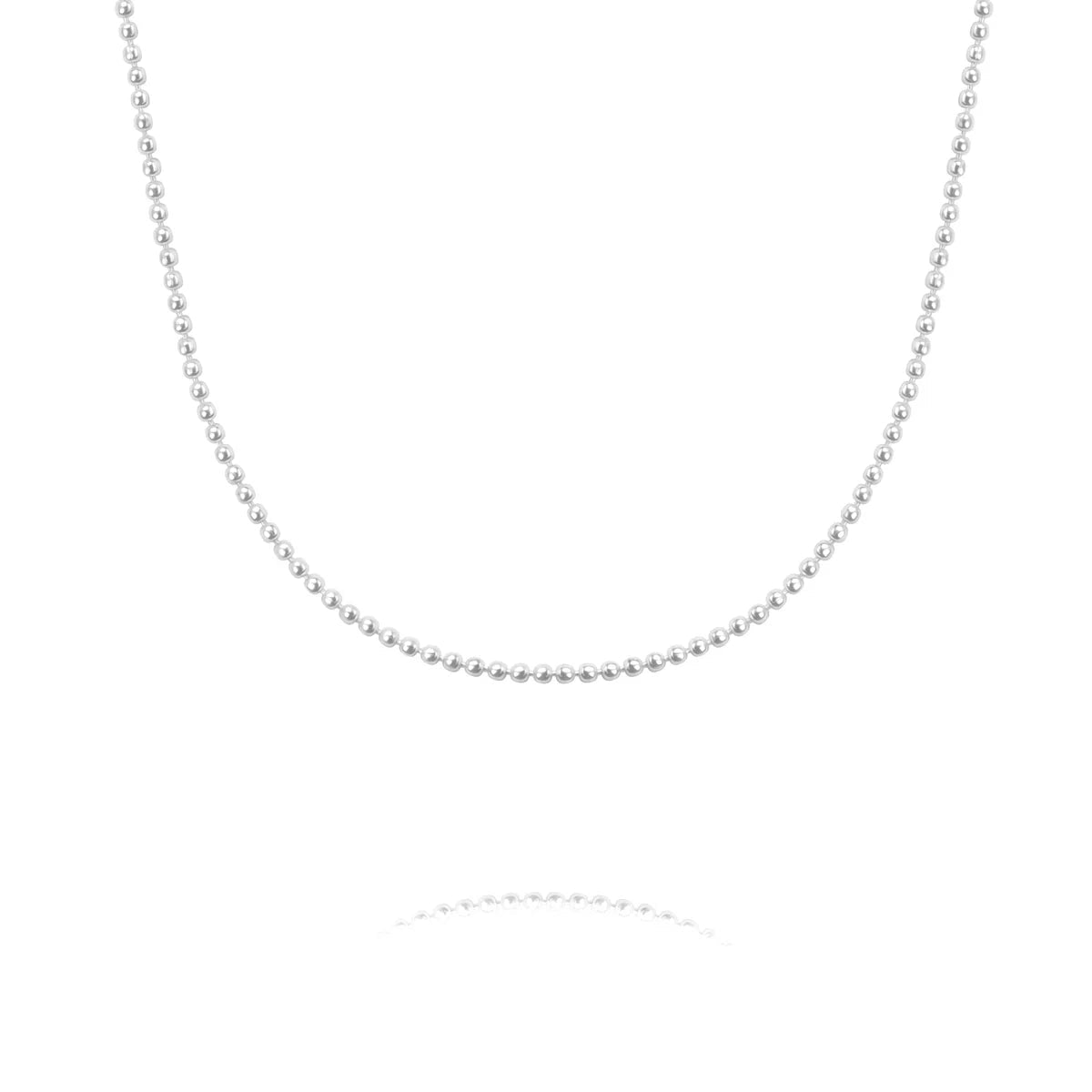 925 Sterling Silver Ball Bead Chain Necklace – Minimal Bead Silver Chain for Women & Men | Zaviraa