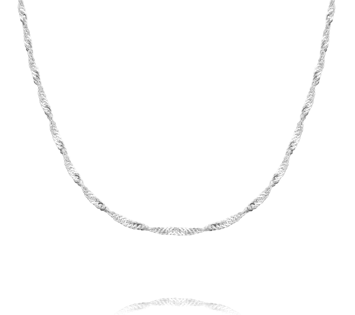 925 Sterling Silver Rope Chain Necklace – Minimal Twisted Silver Chain for Women & Men
