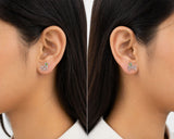 Zaviraa 925 Sterling Silver Radhe Krishna Stud Earrings for Women | Krishna Morpankh Design | Pure Chandi Spiritual Jewellery