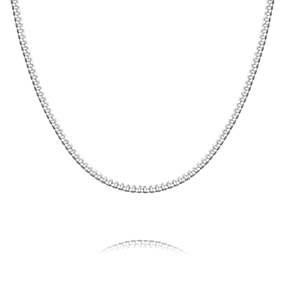 925 Sterling Silver Classic Curb Chain Necklace – Polished Link Silver Chain for Women & Men | Zaviraa