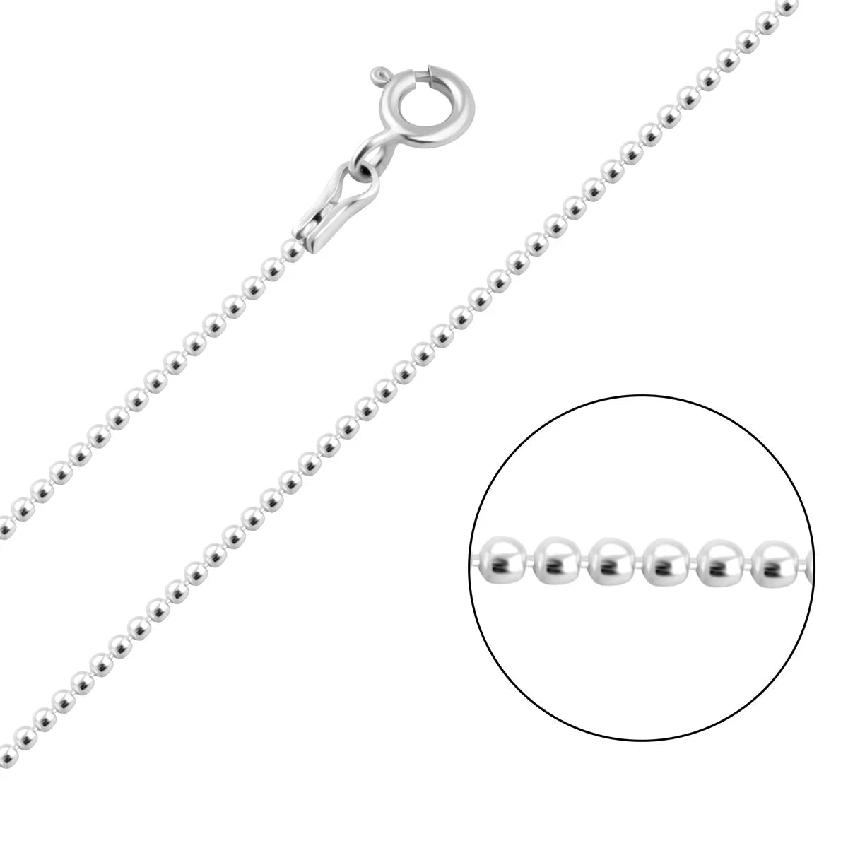 925 Sterling Silver Ball Bead Chain Necklace – Minimal Bead Silver Chain for Women & Men | Zaviraa