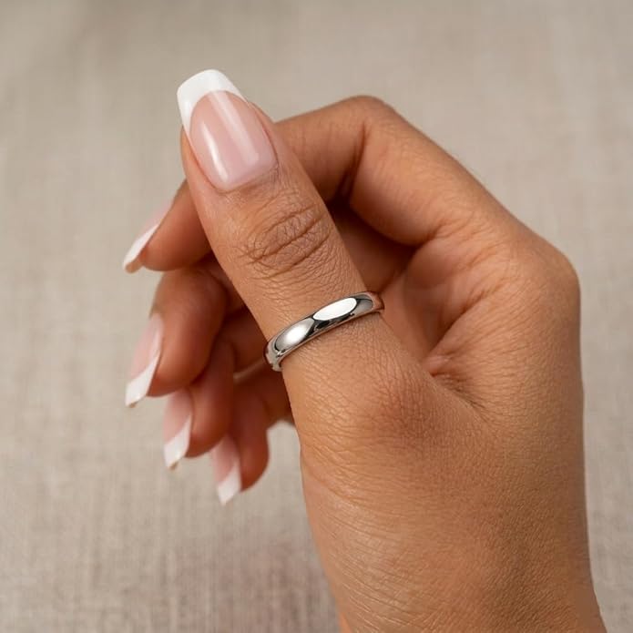Pure 92.5 Sterling Silver Band Ring for Men & Women | Minimal Plain Silver Ring | Hallmarked 925 Daily Wear Ring | Zaviraa