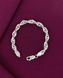 925 Sterling Silver Classic Rope Hollow Chain Bracelet for Men