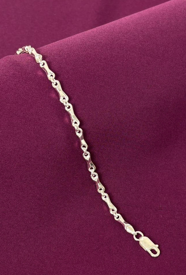 925 Sterling Silver Fancy Bar Link Bracelet for Men