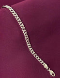925 Sterling Silver Classic Round Cable Hollow Chain Bracelet for Men