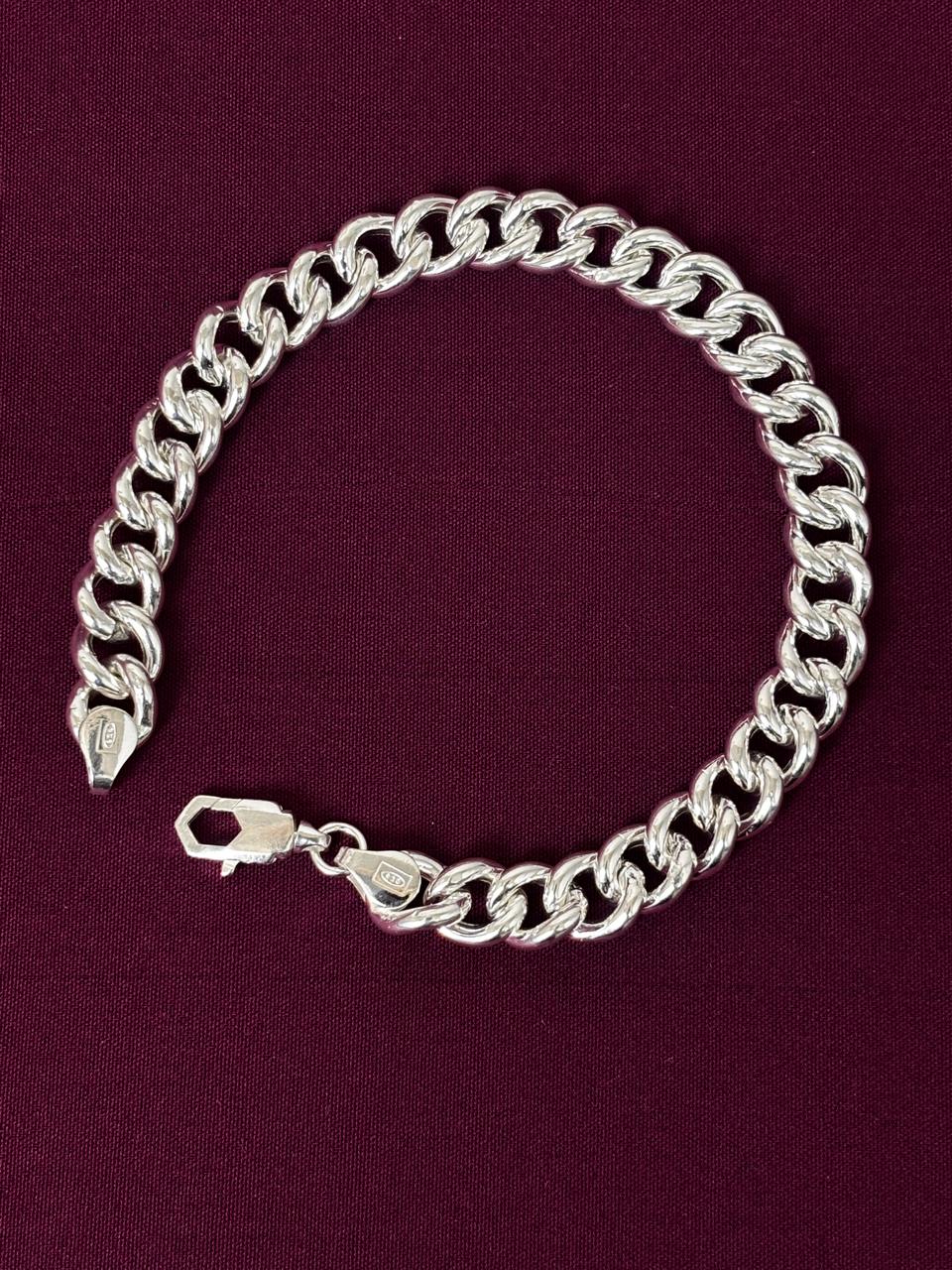 925 Sterling Silver Classic Curb Chain Bracelet for Men