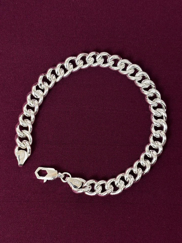 925 Sterling Silver Classic Curb Chain Bracelet for Men