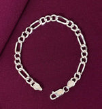 925 Silver Bold Look Hollow Mens Link Bracelet