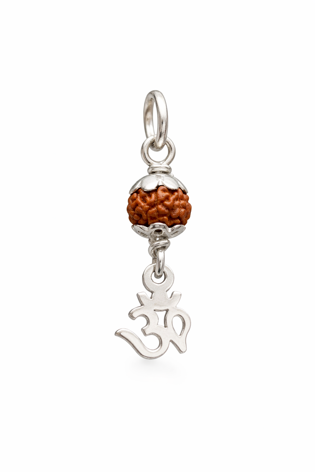 Zaviraa 925 Sterling Silver Rudraksha Pendant for Men & Women | Natural Rudraksh with Silver Cap | Pure Chandi Spiritual Jewellery | Pendant Only & Chain Options