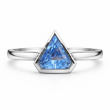 Zaviraa 6.00 CT Triangle Cut Aquamarine Engagement Ring for Women – 925 Sterling Silver Bezel Set Solitaire Ring | March Birthstone Proposal Ring