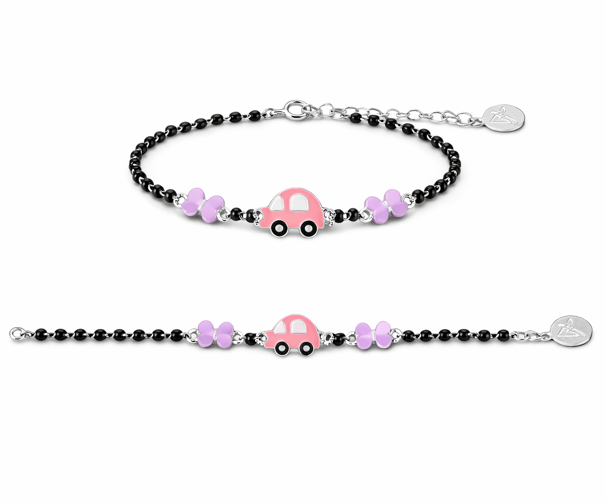 Kids Pink Car Nazariya Bracelet – 925 Silver
