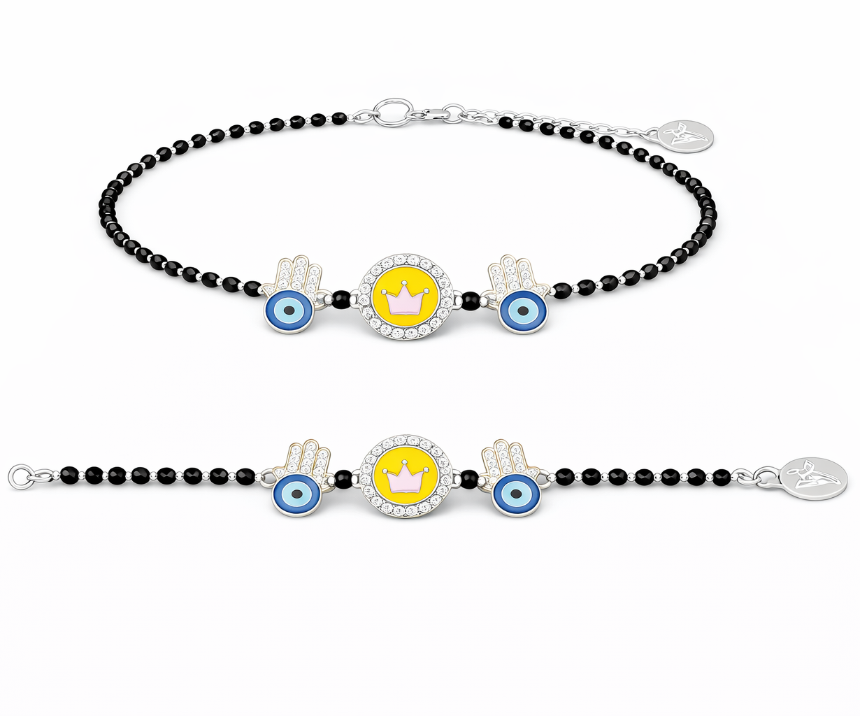 Kids Crown Evil Eye Nazariya Bracelet – 925 Silver
