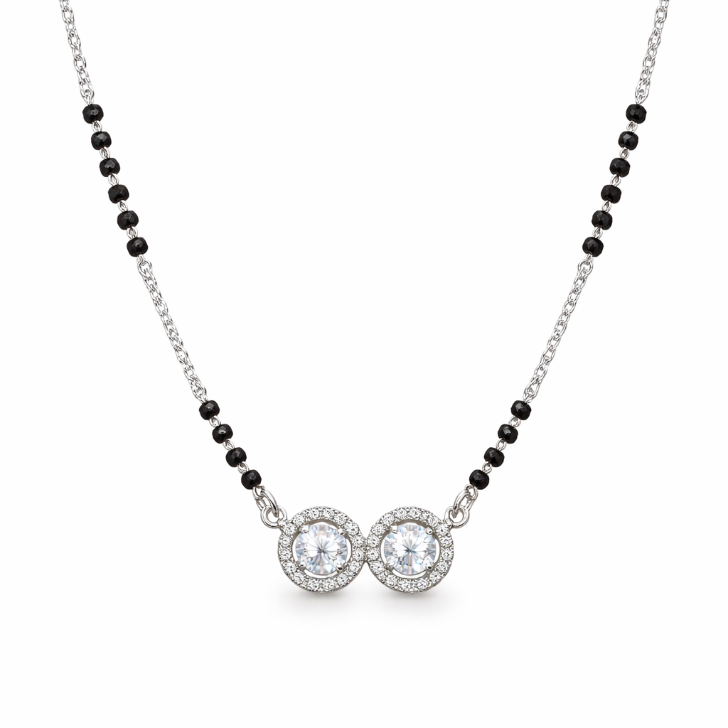 925 Silver Floral Curve Mangalsutra
