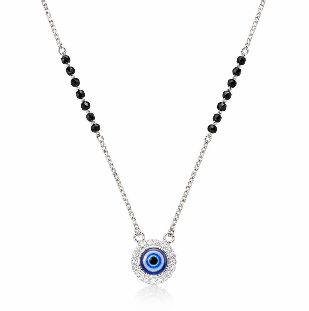 925 Sterling Silver Evil Eye Mangalsutra Necklace for Women
