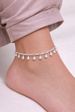 Elegant Teardrop CZ 925 Silver Anklet for Women