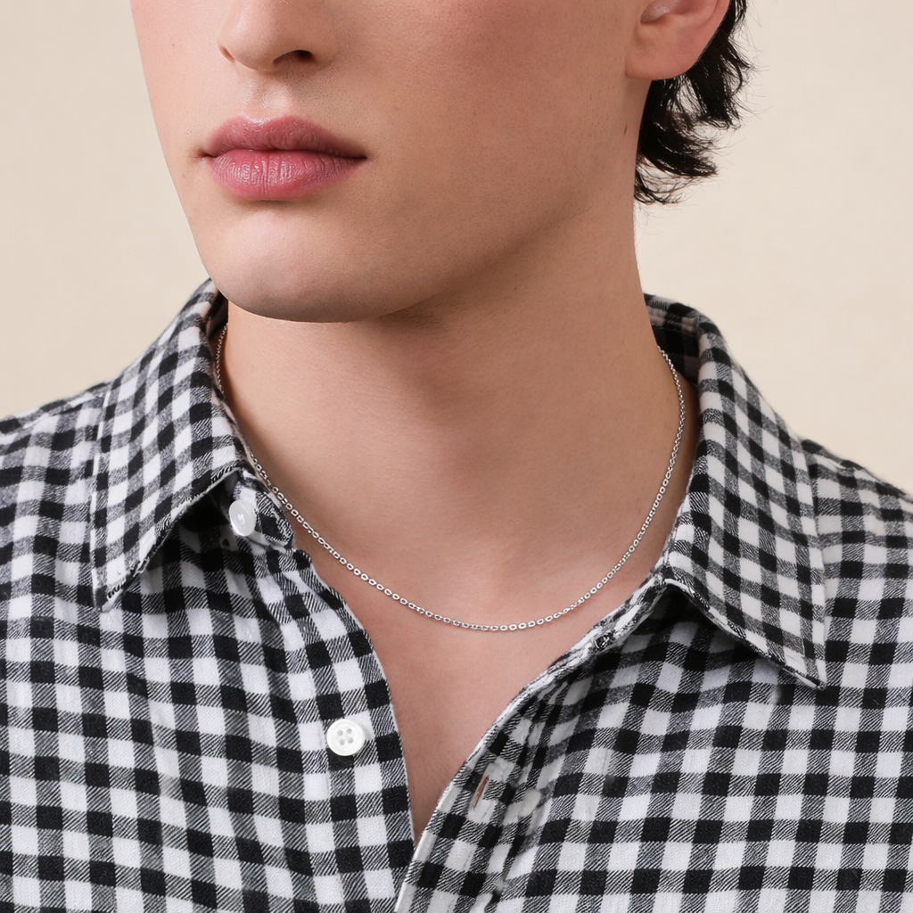 925 Sterling Silver Cable Chain Necklace – 1.3mm Minimalist Silver Chain for Women & Men