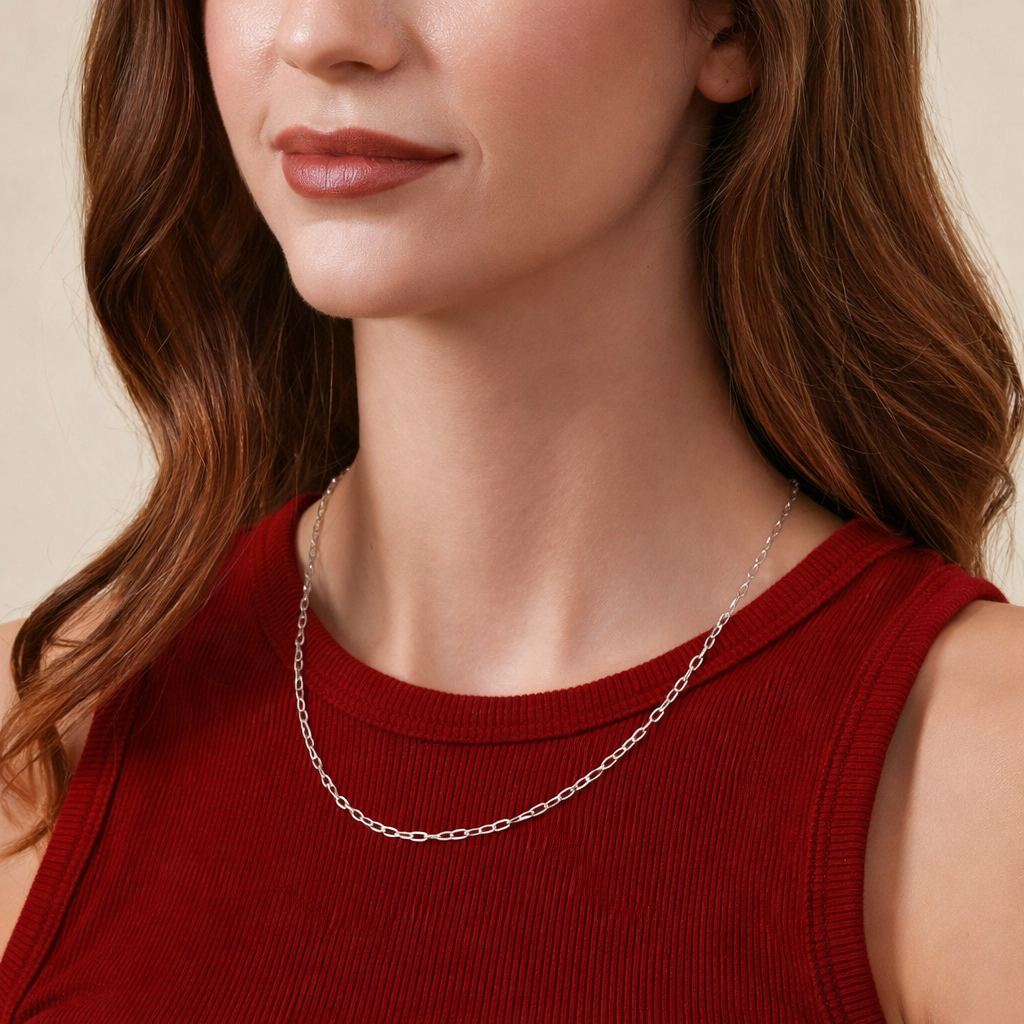 925 Sterling Silver Anchor Chain Necklace – Classic Mariner Link Silver Chain for Women & Men | Zaviraa
