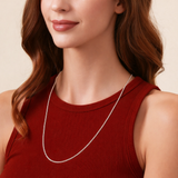 925 Sterling Silver Classic Curb Chain Necklace – Polished Link Silver Chain for Women & Men | Zaviraa