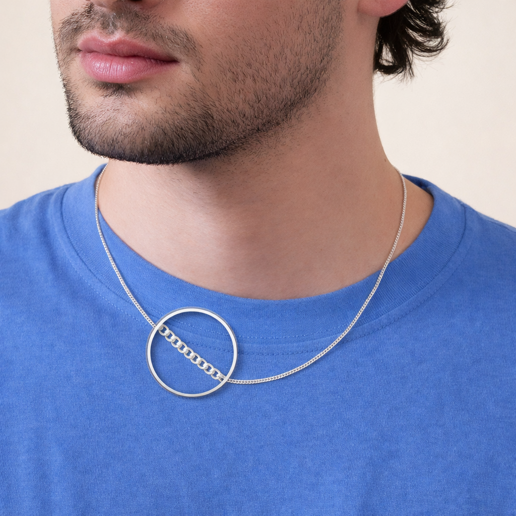 925 Sterling Silver Curb Chain Necklace – Classic Flat Link Silver Chain for Women & Men | Zaviraa