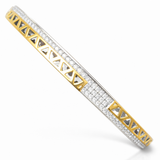 925 Sterling Silver Two Tone CZ Kada for Men | Designer Silver Bracelet