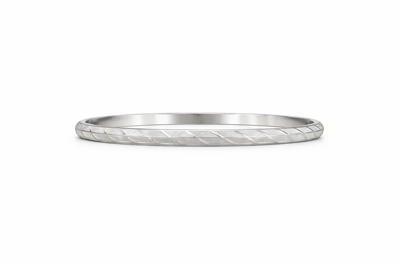 Men’s 925 Sterling Silver Engraved Pattern Kada | Textured Designer Bracelet for Men