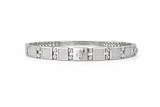 925 Sterling Silver Om CZ Designer Kada for Men | Spiritual Silver Bracelet