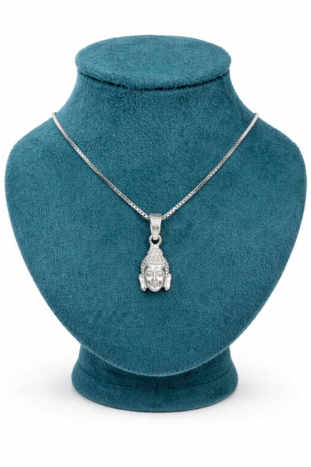 Zaviraa 925 Sterling Silver Serene Lord Buddha Pendant with Adjustable Box Chain
