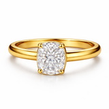 Zaviraa 2.50 CT Cushion Cut Moissanite Engagement Ring for Women – 925 Sterling Silver Yellow Gold Finish Vintage Georgian Style Thick Band Proposal Ring