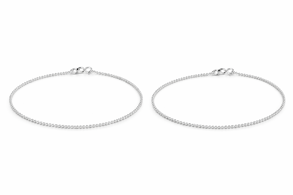 Minimal Beaded 925 Silver Anklet | Classic Everyday Payal for Women