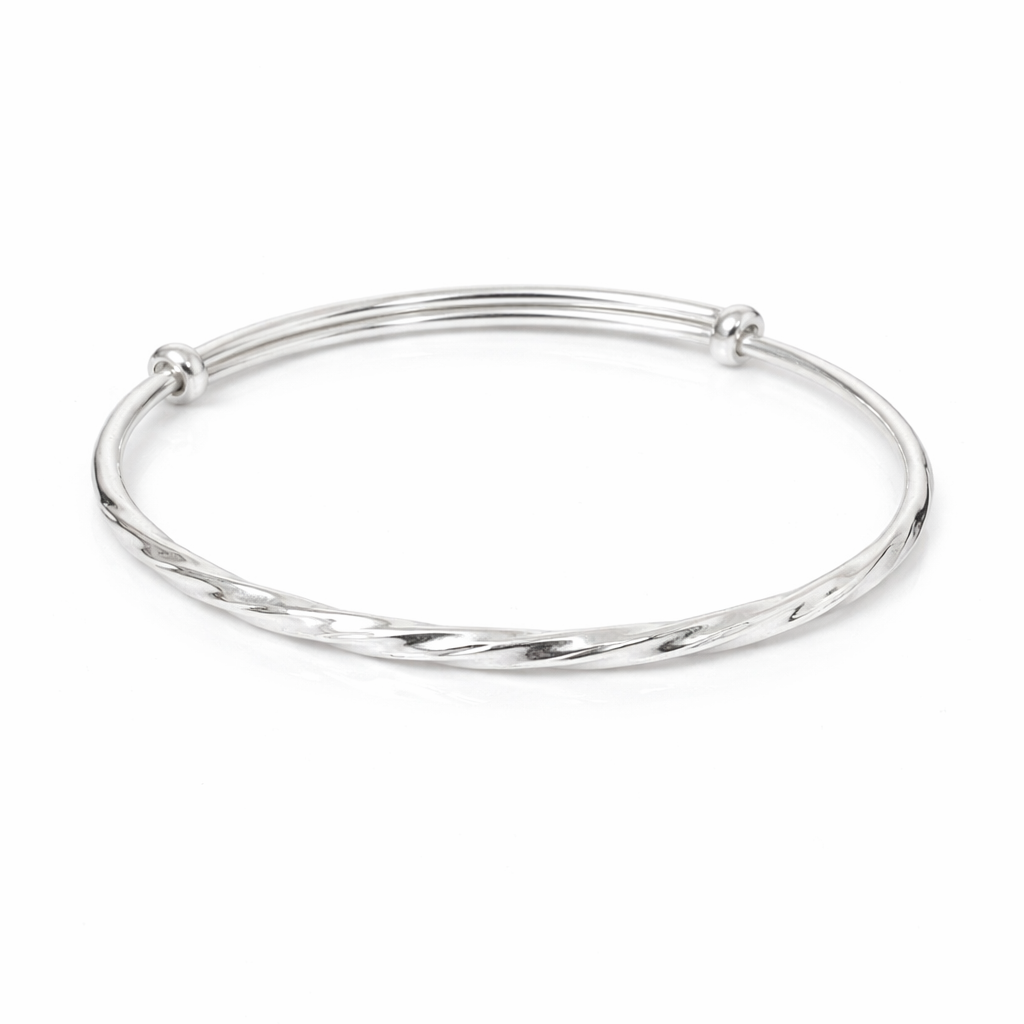 Hammered Texture Women Kada in 925 Silver | Minimal Elegant Openable Bracelet