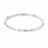 Hammered Texture Women Kada in 925 Silver | Minimal Elegant Openable Bracelet