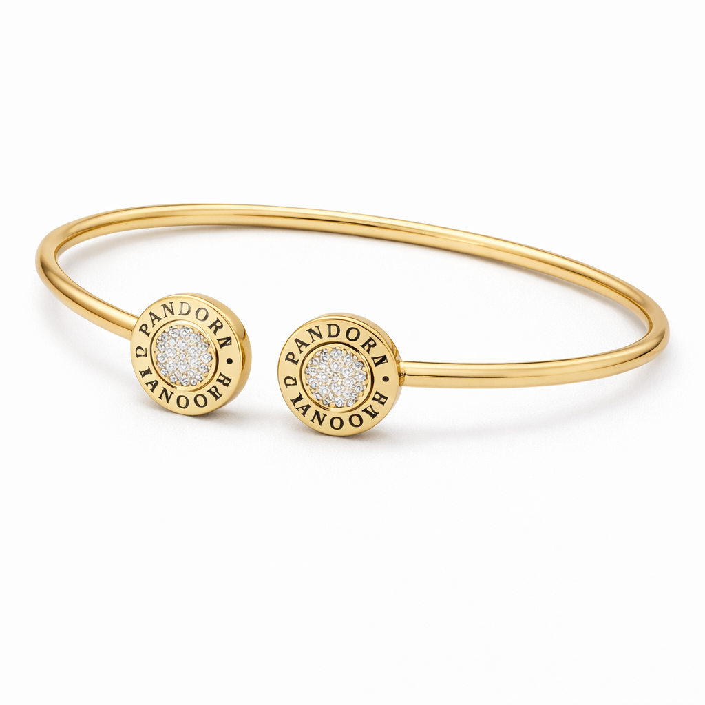 Round Charm Studded Women Kada in 925 Silver | Open Cuff Bracelet