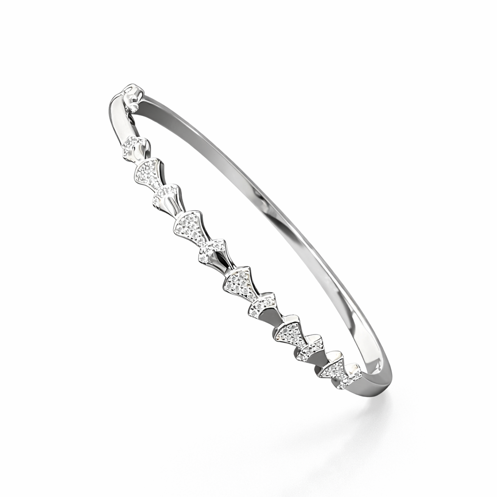 Sterling Silver CZ Designer Bracelet Kada for Women