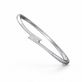 Sterling Silver Sparkle Star CZ Designer Bracelet Kada for Women