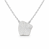 925 Sterling Silver Minimal Square Pendant Necklace with Chain for Women
