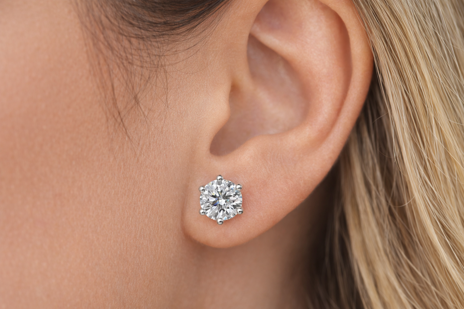 925 Sterling Silver Solitaire Stud Earrings for Women | Classic Round CZ Diamond Earrings | Zaviraa