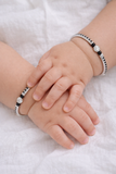 925 Sterling Silver Black Beads Kids Nazariya Bangles (Pair)