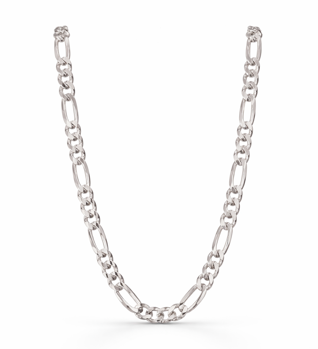 Men’s 925 Sterling Silver Figaro Chain | Classic 3+1 Link Silver Chain