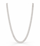 Men’s 925 Sterling Silver Cuban Chain | Solid Curb Link Silver Chain for Men
