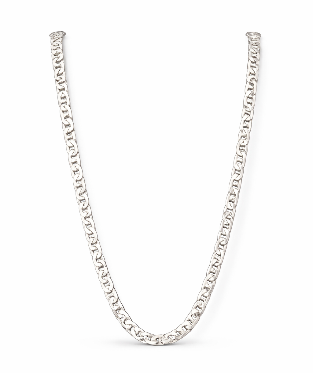 Men’s 925 Sterling Silver Curb Link Chain | Classic Solid Silver Chain for Men