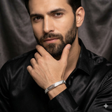 925 Sterling Silver CZ Designer Kada for Men | Premium Silver Bracelet