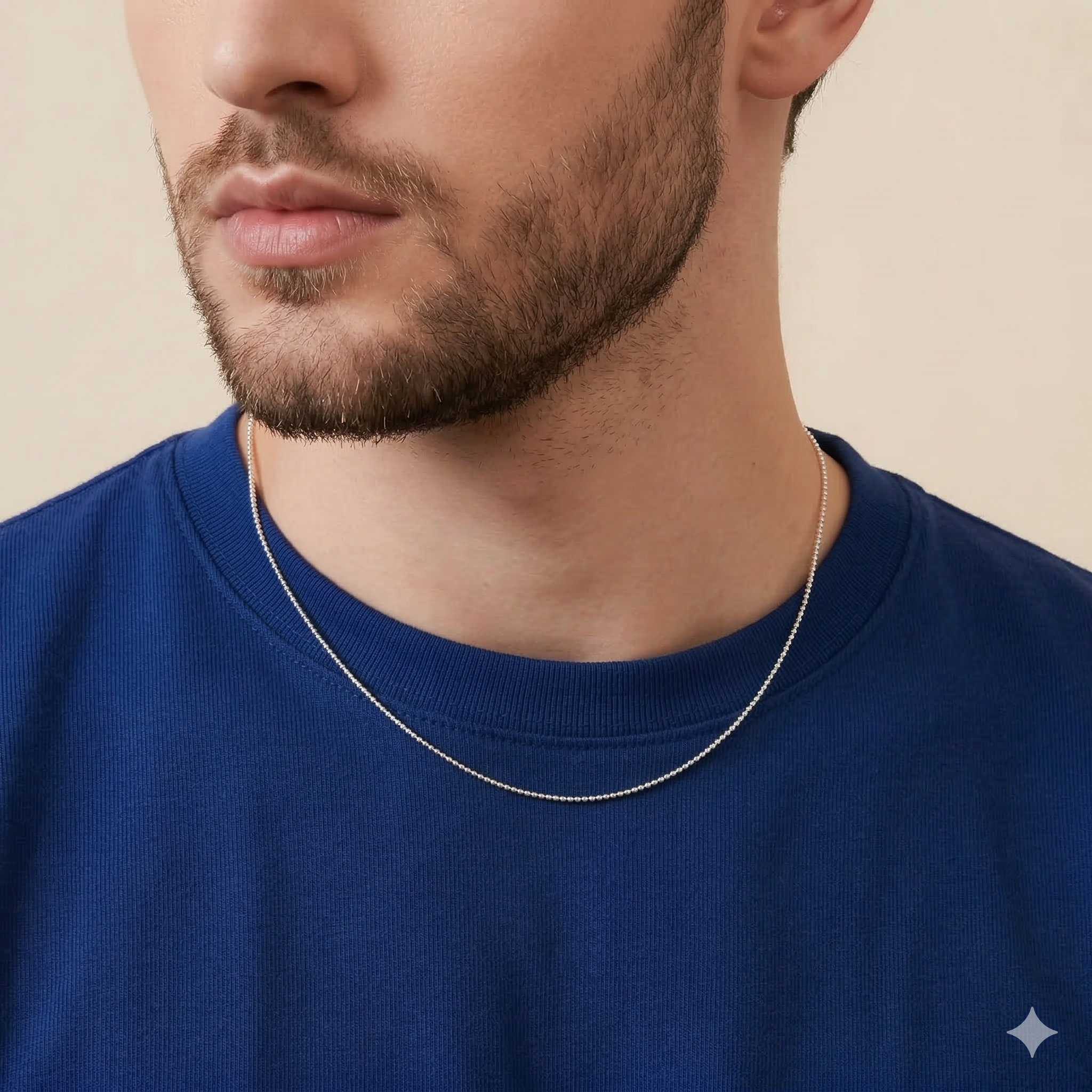 925 Sterling Silver Ball Bead Chain Necklace – Minimal Bead Silver Chain for Women & Men | Zaviraa