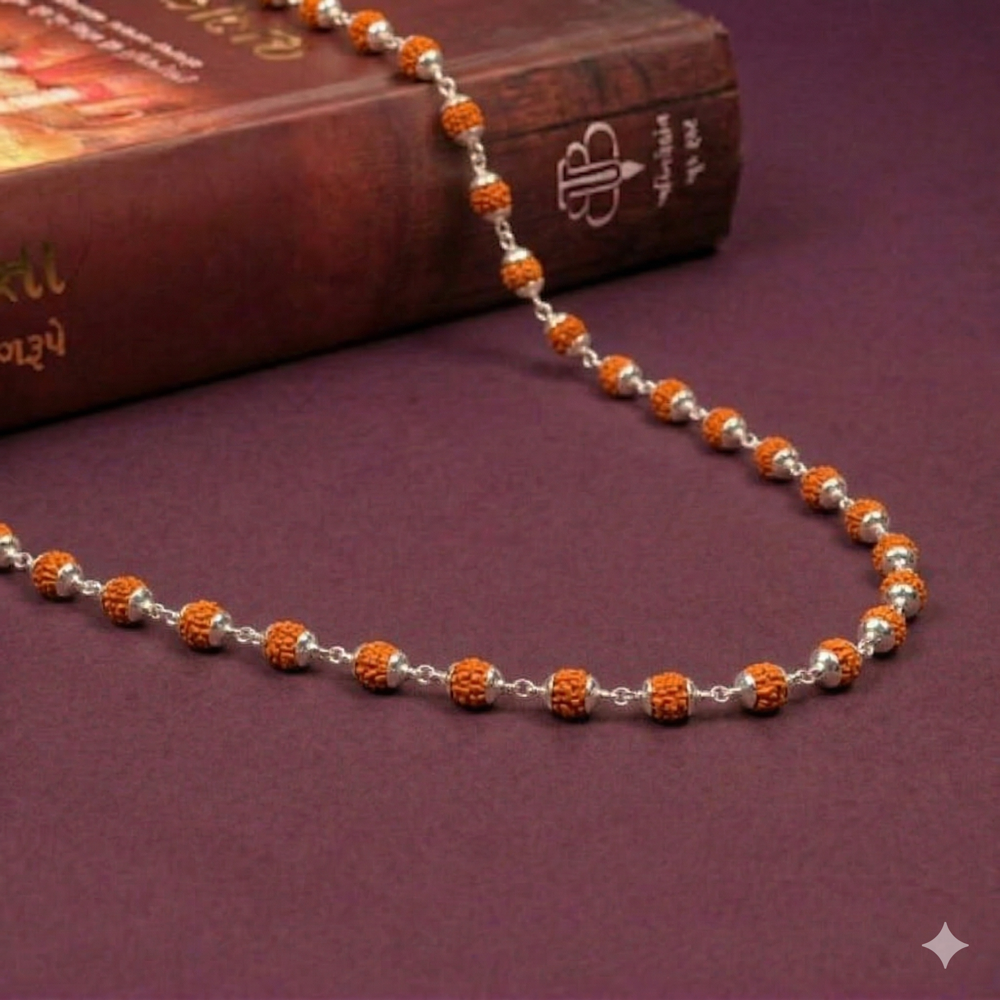 Zaviraa 925 Silver Rudraksha Mala (5.5MM Beads) | Delicate Natural Rudraksh Necklace for Men & Women | Pure Chandi Spiritual Jewellery | Minimal Daily Wear