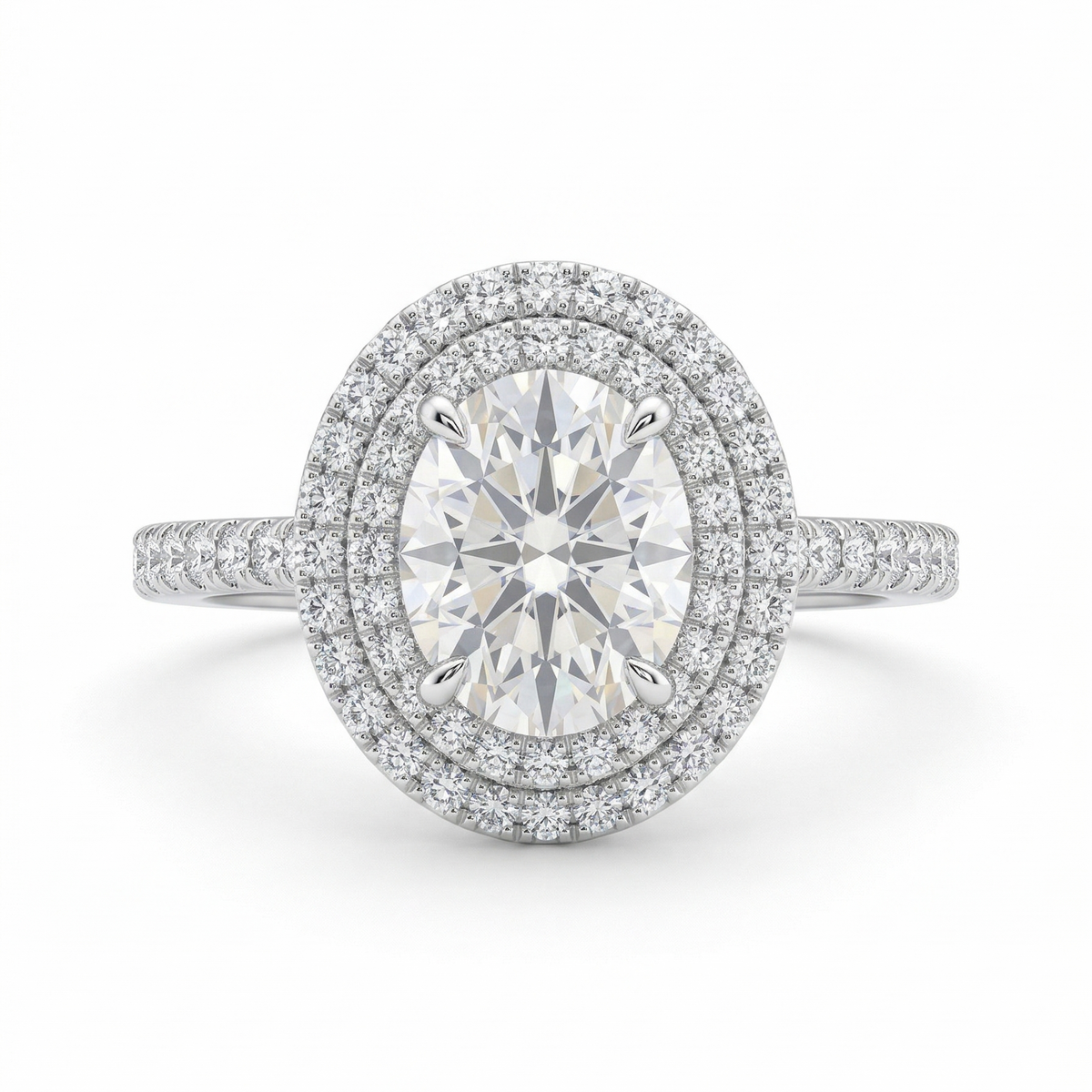 Zaviraa Rose Cut Oval Moissanite Halo Engagement Ring for Women – 925 Sterling Silver Vintage Antique Style Ring | Elegant Proposal Ring