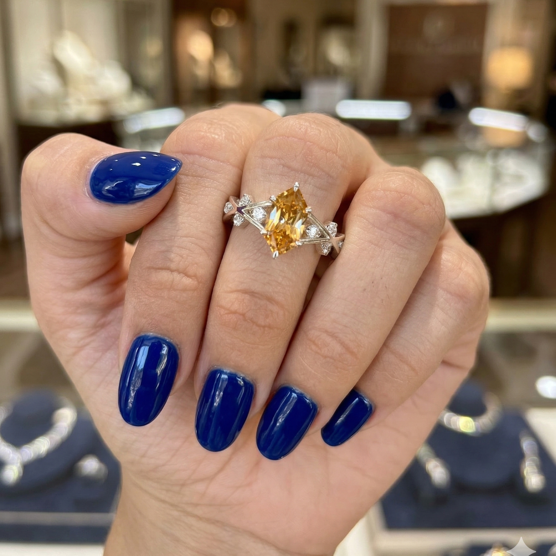 Crafted in Pure 925 Silver with Brilliant Champagne Moissanite